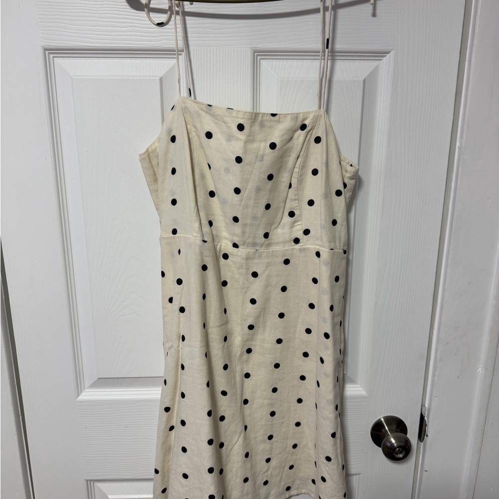 Old Navy Strapless Cream Polka Dot Dress